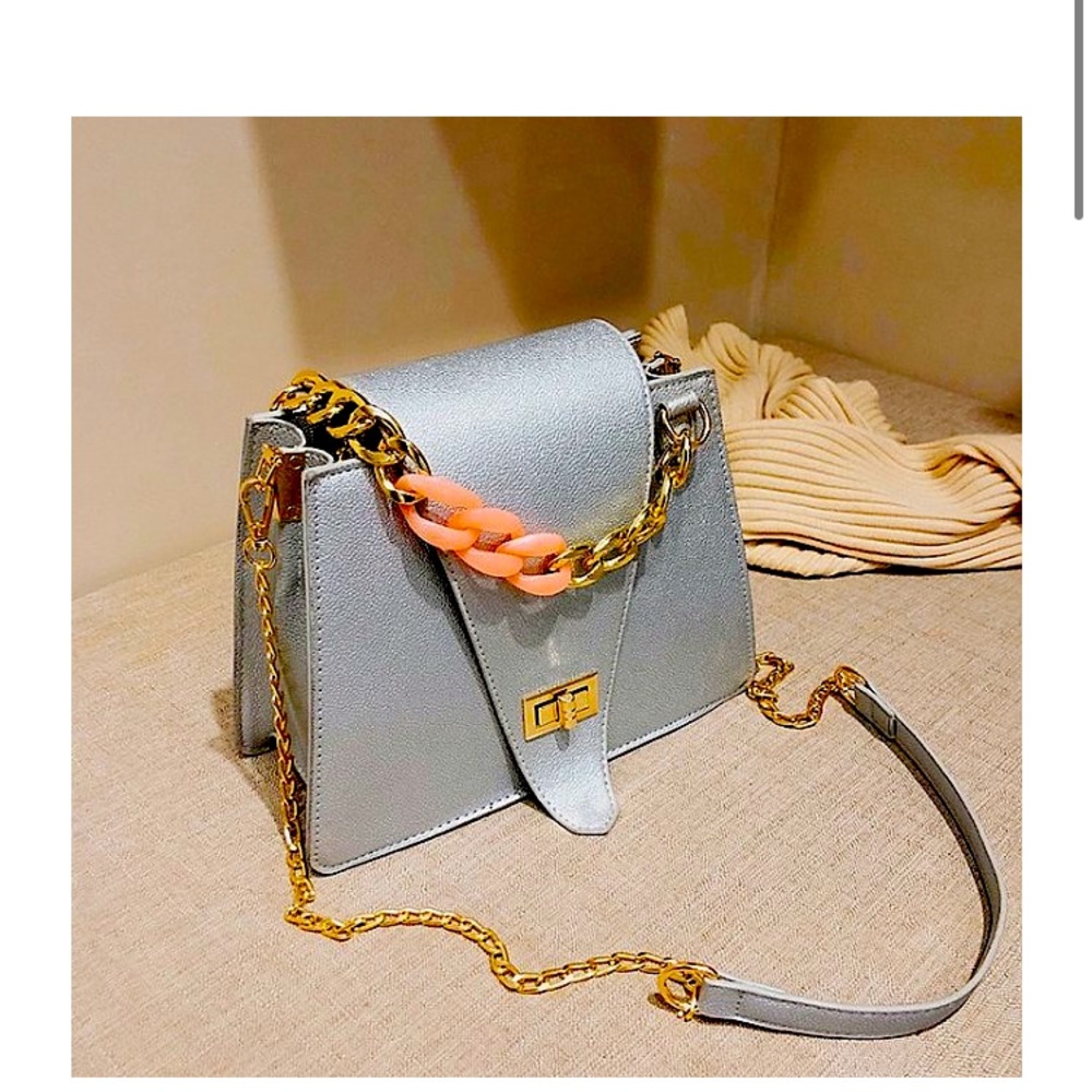 Silver Grey Satchel Bag